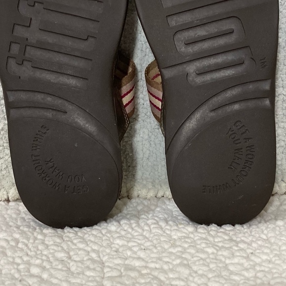 FITFLOP Oasis Brown Platform Wedge Thong Flip Flops Workout Walk Sandals - Sz 6 - Picture 11 of 13
